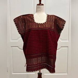 Treadle Loom blouse Made in Oaxaca Mexico. Handmade top. Artisanal made.